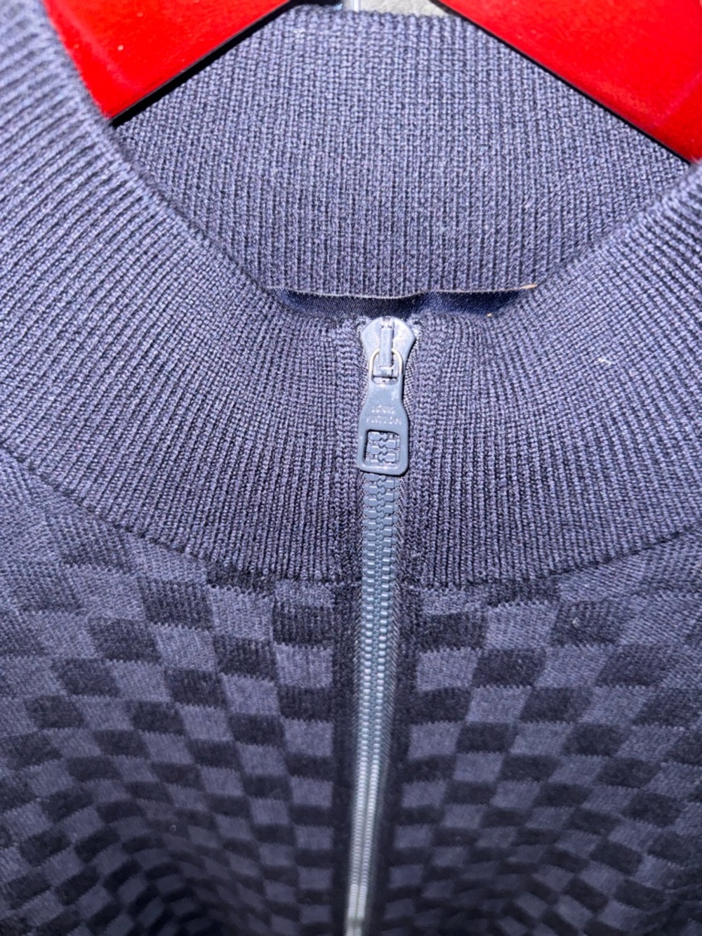 Louis Vuitton Dark Blue Checkered Zip-Up Sweater - Picture 16 of 16